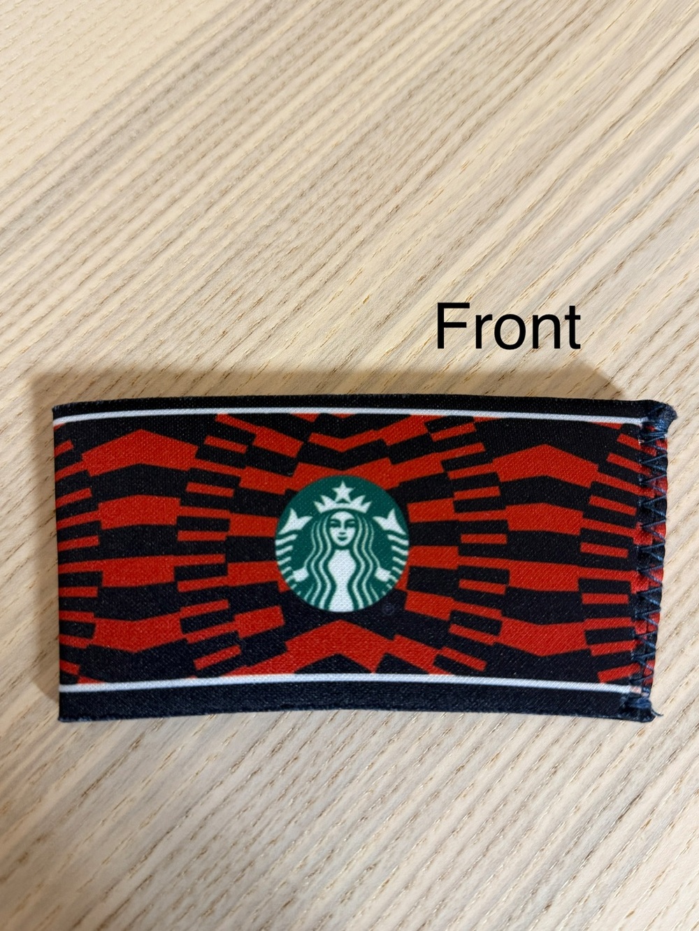 Starbucks Red and Black Neoprene Cup Sleeve with Green Logo